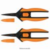 (2-pack) Non-stick Pruning Snips: Softgrip Micro-Tip Fiskars 288X02244 Tool